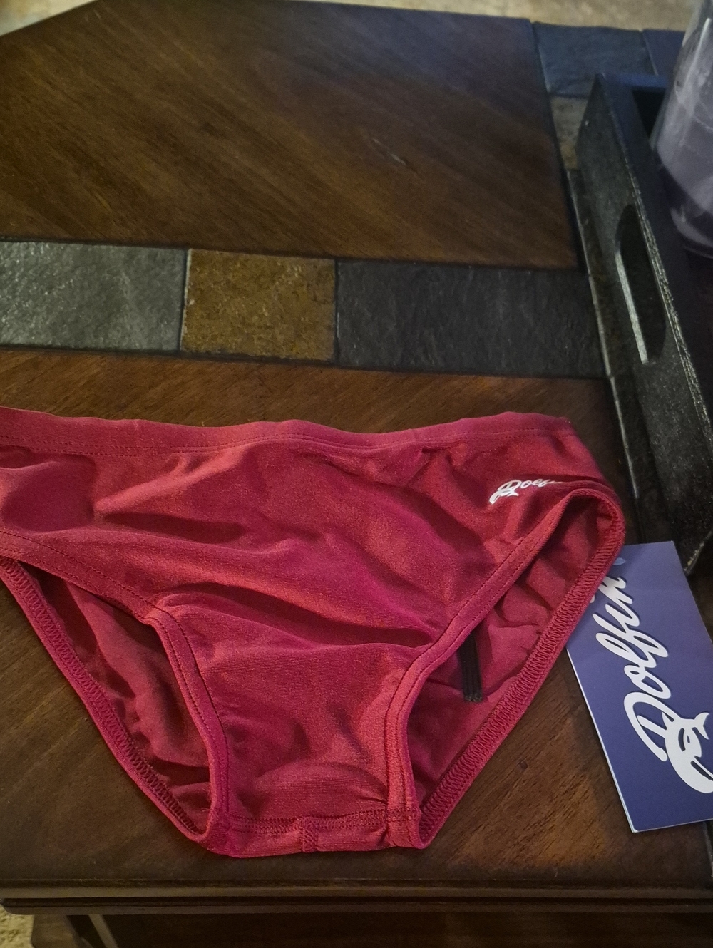 Dolfin men's Burgundy Brief Swim Bottom Small New